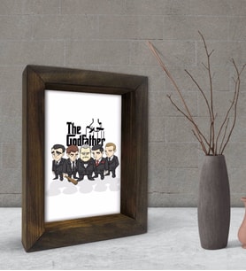 BK Gift Baba Godfather Tasarımlı Dekoratif Doğal Masif Ahşap Çerçeve 15x20cm-22 (Beyaz)