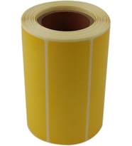 Sarı Zemin Baskılı Kuşe Etiket 100mm x 30mm Ruloda 500 Adet 40mm Kuka Çapında Barkod Yazıcı Etiketi