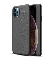Apple iPhone 12 Pro Max Deri Görünümlü Firo Silikon Kılıf (Siyah)