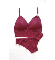 Bralet Takım Bordo 
