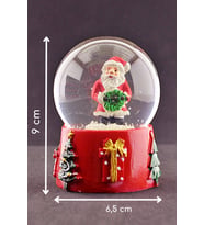 Noel Baba 2023  Merry Christmas Tasarımlı 9 cm Orta Boy Işıklı Kar Küresi 1B
