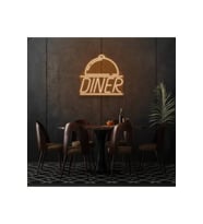 Restoranlara Özel Diner Yazılı ve Şekilli Neon Tabela
