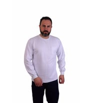 ESER - Bisiklet Yaka Sweatshirt - Cepli - Beyaz
