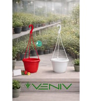 2 Adet Askılı Dekoratif Saksı 18 cm Çap Yükseklik 12 cm