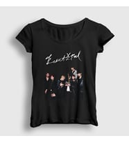 Presmono Kadın Siyah Beautiful K-Pop Monsta X T-Shirt 274309tt