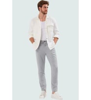 Erkek Slim Fit Boru Paça Pantolon Regular Boy Günlük Kombinler Hafta Sonu Kaliteli Malzeme (Açık Gri)