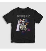Presmono Unisex Çocuk Siyah Poster Tim Burton Film Beetlejuice T-Shirt 455522tt