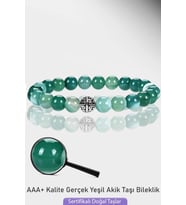 Sertifikalı Açık Şeffaf Yeşil Akik Taşı Bileklik - Gümüş Aparatlı (Çok Renkli)