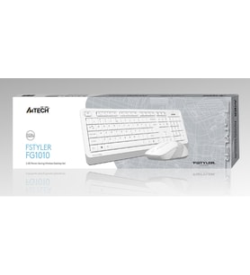 A4 Tech Fg1010 2.4G Beyaz Q Fn-Mm Klv+Optik Mouse Set (Siyah)