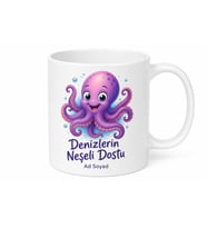 Ahtapot Desenli Eğlenceli Baskılı Kupa Bardak Hediye Porselen Mug