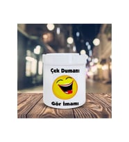 Çek Dumanı Espirili Gülen Emoji Baskılı Küllük Kül Tablası-30014
