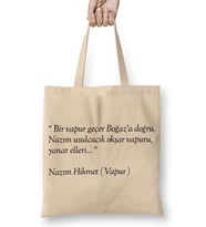 Nazım Hikmet Vapur Şiiri Bez Çanta Uzun Saplı