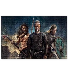 Cakapuzzle Vikingler Ragnar Lagertha Rollo  Puzzle Yapboz MDF (Ahşap) (120 Parça)