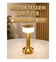 Mey İthalat® Touch Gece Lambası – Dokunmatik Kontrol, Kablosuz Kullanım, Metal Gövde Yeni Nesil