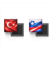 Buzdolap Magnetleri - Slovenya Bayrağı ve Türk Bayrağı - 2'li Set Magneti