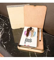 En İyi Arkadaşa Hediye Ahşap Kutulu Defter Kalem Set 002