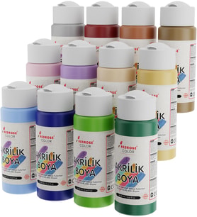 Lexroo Pastel Renkler Akrilik Boya 12'li Set 12x60 ml
