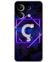 Xiaomi Redmi Note 13 Pro 5G Kılıf HD Desen Baskılı Kılıf - Dark Neon Yaprak Ç Harfi