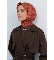 Armine Saf İpek Sura Eşarp-2026 İlkbahar-Yaz- 953000D (Kiremit)