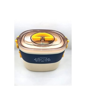 VAGONLİFE  BL50251-2 ÇELİK YEMEK KABI 2 KATLI 3 BÖLMELİ LUNCH BOX MAVİ