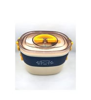 VAGONLİFE  BL50251-2 ÇELİK YEMEK KABI 2 KATLI 3 BÖLMELİ LUNCH BOX MAVİ