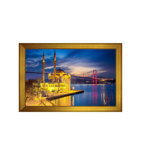 Manzara Temalı Kanvas Tablo 80 x 110 cm Gold Çerçeve