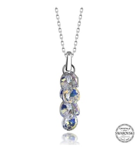 Crystal Taşlı Salkım 925 Ayar Gümüş Kolye