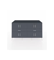 Kronos Konsol 4 Raflı 2 Çekmeceli 8 Kapaklı 176x59x99 Antrasit-Antrasit