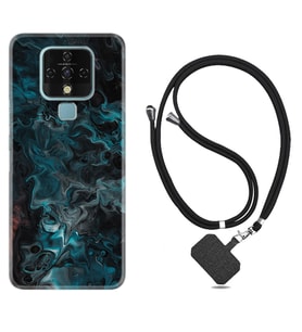 Tecno Camon 16 18P Pova Kılıf Boyun Askılı Silikon Colorful Abstract 1384
