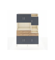 Hyperion Dolap 10 Raflı 3 Çekmeceli 6 Kapaklı 132x44x195 Aytaşı-Antrasit/Çam
