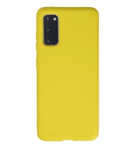 Galaxy S20 Kılıf Nano içi Kadife Silikon - Sarı