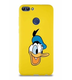 Huawei P Smart Soft Premier Kapak Donald Duck-A Tasarımlı Silikon Kılıf - Sarı (Şeffaf)