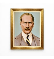 Tablore Atatürk Portresi Altın Varaklı Lüks Çerçeveli Tablo
