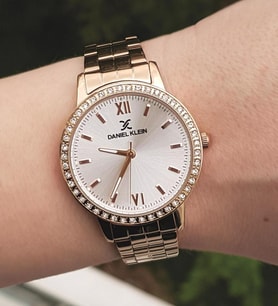 Daniel Klein Rose Gold Çelik Bilezik Taşlı Kadın Kol Saati