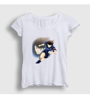 Presmono Kadın Beyaz Futbol Anime Kaptan Captain Tsubasa T-Shirt 320889tt