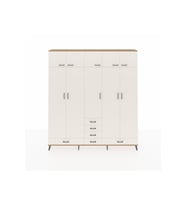 Arges Gardrop 6 Raflı 6 Çekmeceli 4 Askılı 220x30x243 Çam-Aytaşı