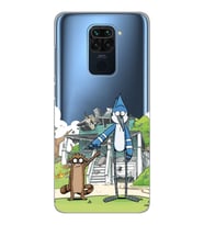 Xiaomi Redmi NOTE 9 Uyumlu Mordecai ve Rigby Tasarımlı Şeffaf Telefon Kılıfı