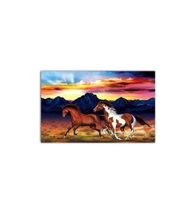 DBSanatevi Koşan Atlar Illüstrasyon Tablo 70 X 70 Cm