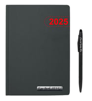 Kişiye Özel 2027 Kırmızı Yaldız Baskılı Günlük Ajanda ve Kalem