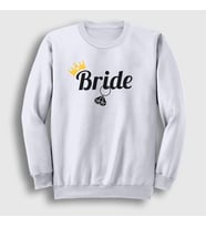 Presmono Unisex Beyaz The Bride Gelin Düğün Evlilik Sweatshirt 534393tt (Beyaz)