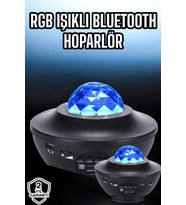 Projektör Yıldız Gece Lambası Disko Topu Bluetooth Bağlantılı Taşınabilir Şarjlı