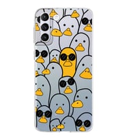 Samsung Galaxy S21 Plus Kapak Duck Tasarımlı Şeffaf Silikon Kılıf
