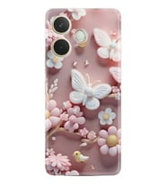 Oppo A5 Pro 5G Kılıf Boutique Baskılı Resimli Pembe Kelebekler Pcode -088