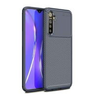 Realme XT Karbon Desenli Negro Silikon Kılıf (Lacivert)