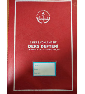 7 DERSLİK  YOKLAMASIZ DERS DEFTERİ ORTA OKUL ( 5-6-7-8) SINIFLAR İÇİN - GÜLPAŞ
