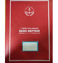 7 DERSLİK  YOKLAMASIZ DERS DEFTERİ ORTA OKUL ( 5-6-7-8) SINIFLAR İÇİN - GÜLPAŞ