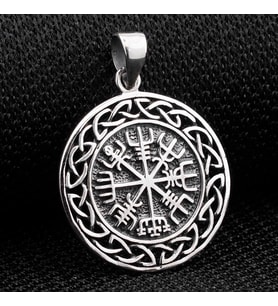 Viking Vegvisir Pusulası Denizci Gümüş Kolye Ucu