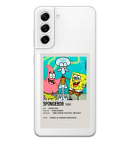 Samsung Galaxy S21 FE Uyumlu Sunger Bob Minimalist Poster Desenli Şeffaf Telefon Kılıfı