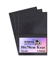 Siyah Keçe 50x70 cm 2.0 mm 3 Adet Renkli Hobi Keçesi Elişi Keçesi Anasınıfı Kreş Okul Öncesi