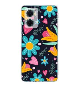 PrintiFy Xiaomi Redmi Note 11E ile Uyumlu 1mm Slim Fit Retro Colors 1 Baskılı Şeffaf  Kılıf